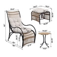 thumbnail image 2 of S-HOME 3 Pieces Wicker Patio Conversation Set with Cushions, Lounge Chair, Table, and Ottoman for Outdoor Spaces，Beige,Black+Natural, 2 of 11
