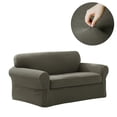 thumbnail image 1 of 2024 Pixel 2-Piece Stretch Loveseat Furniture Slipcover  Black, 1 of 10
