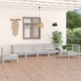 thumbnail image 1 of vidaXL 6 Piece Garden Lounge Set White Solid Pinewood, 1 of 11