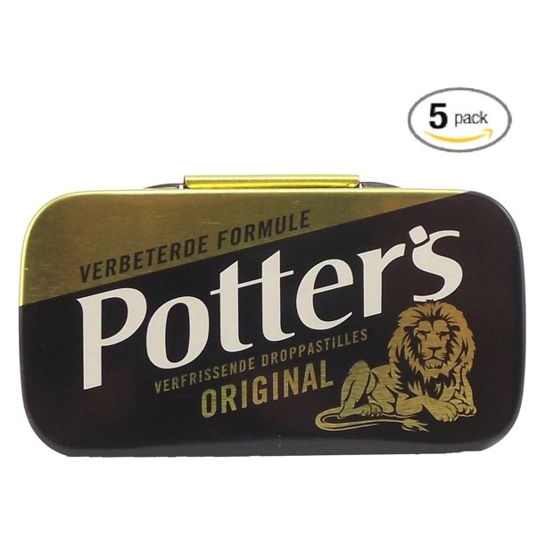 Potter's Original, Liquorice Lozenges, 12.5 Gr (0.44 Oz), (Pack of 5