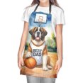 thumbnail image 2 of Happy Father's Day Saint Bernard Playing Basketball with Best Dad Jersey Apron St Dog Lover for Cooking Grilling Baking Painting Gardening - 13006, 2 of 5