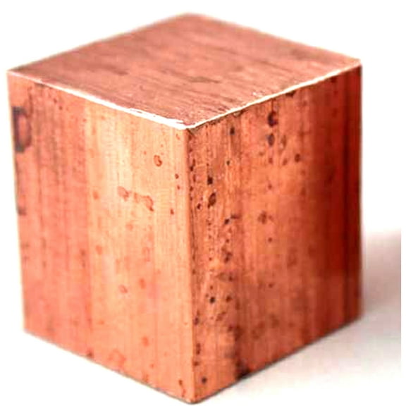 1 pieceT2 Purple Copper Solid Cu Flat Bar ，Thickness: 30mm; Width: 30mm; Length: 30mm.