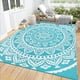 thumbnail image 1 of Alfombra Bamathom, 244 x 305 cm, impermeable, para exteriores, reversible, color verde azulado, 1 of 9
