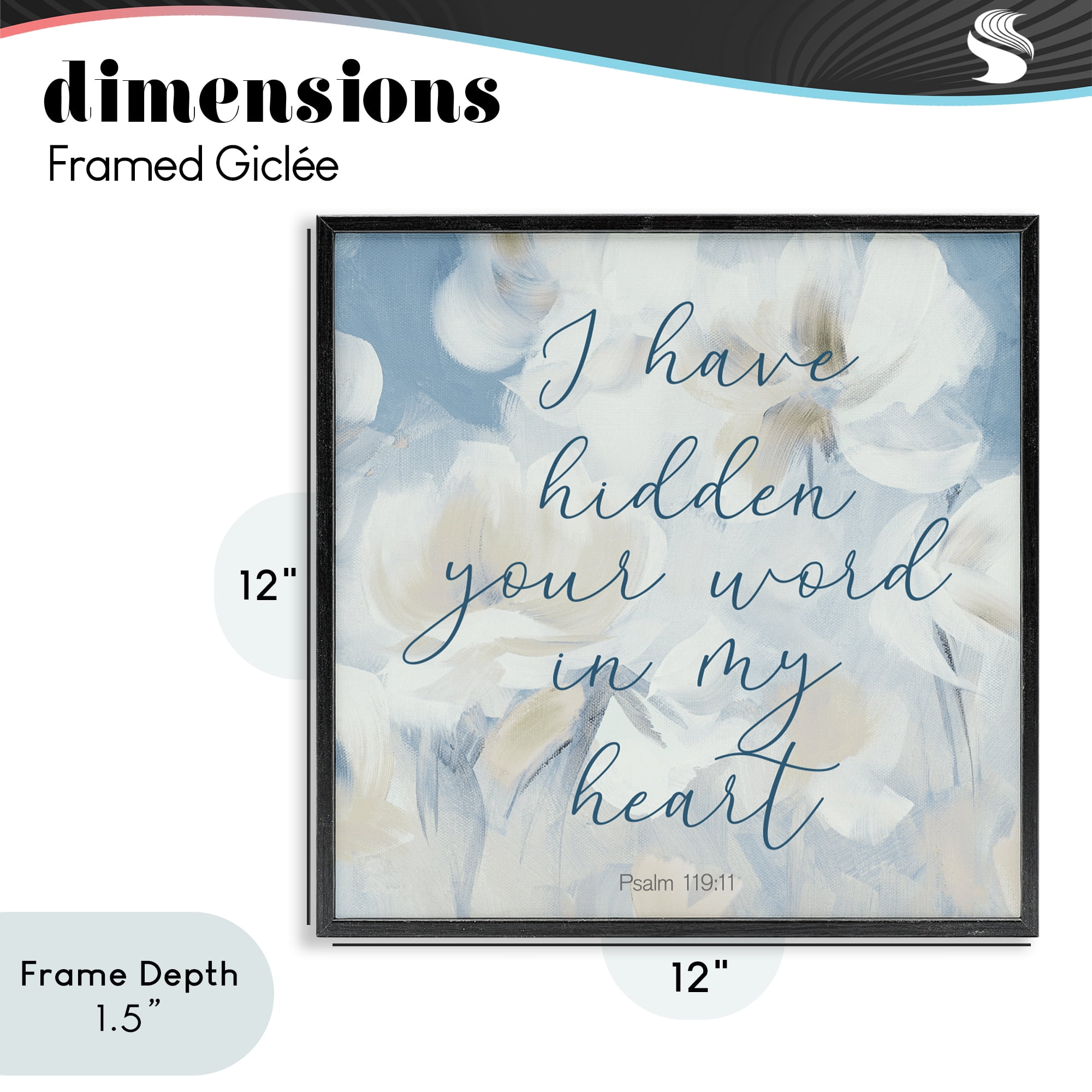 Stupell Industries Hidden Your Word In My Heart Black Framed Giclee Art, design by Lanie Loreth