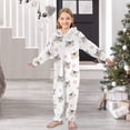 thumbnail image 6 of Flower Cat Footprint Pattern One Piece Pajamas Soft Jumpsuit Cozy Sleep and Play Romper Zipper and Pockets 9Y-11Y, 6 of 8