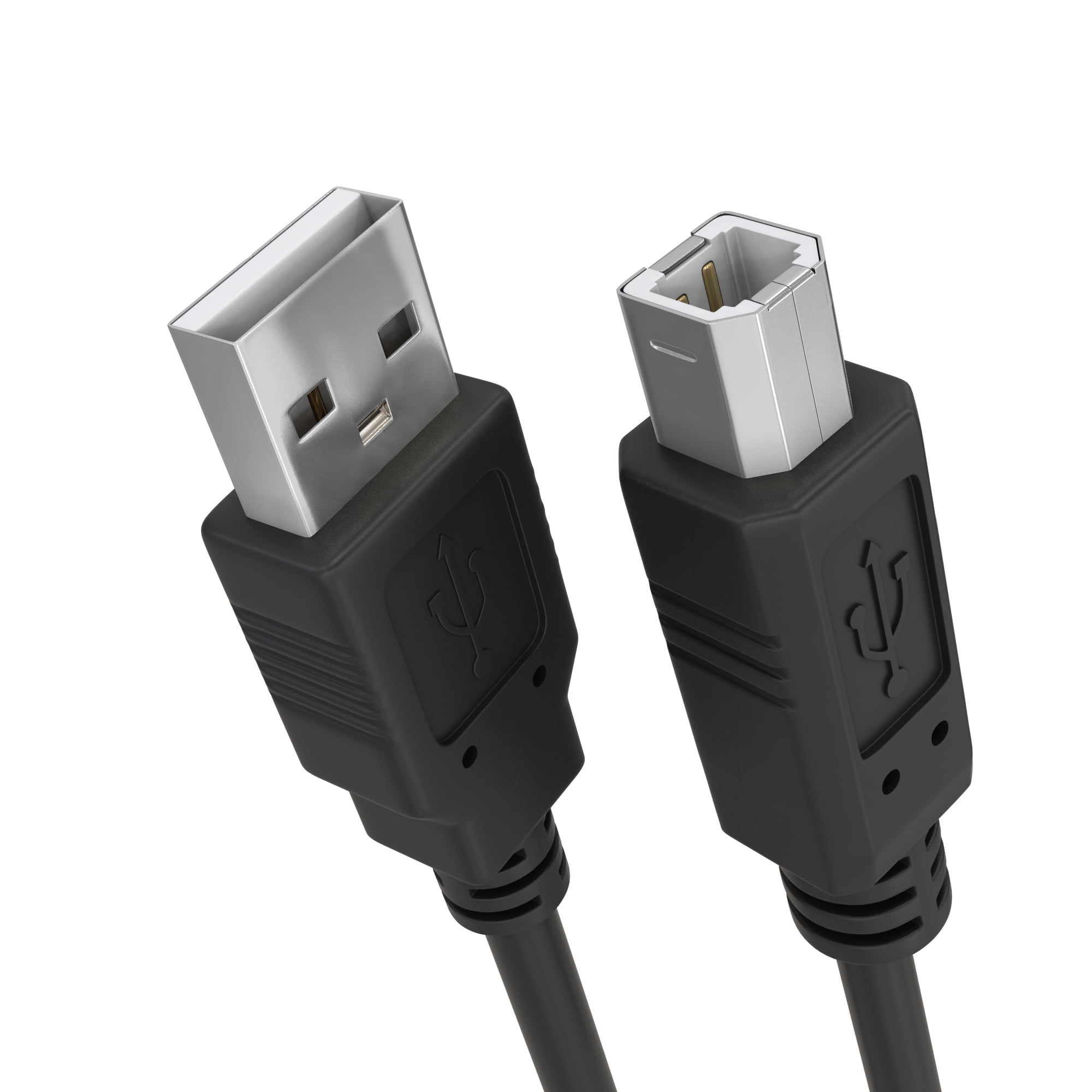 Cmple - USB Printer Cable 6ft Male to Male USB 2.0 A to B Cable USB Type B Printer Scanner Cable Compatible with Inkjet Printer, Laser Printer, Copier Machine - Black