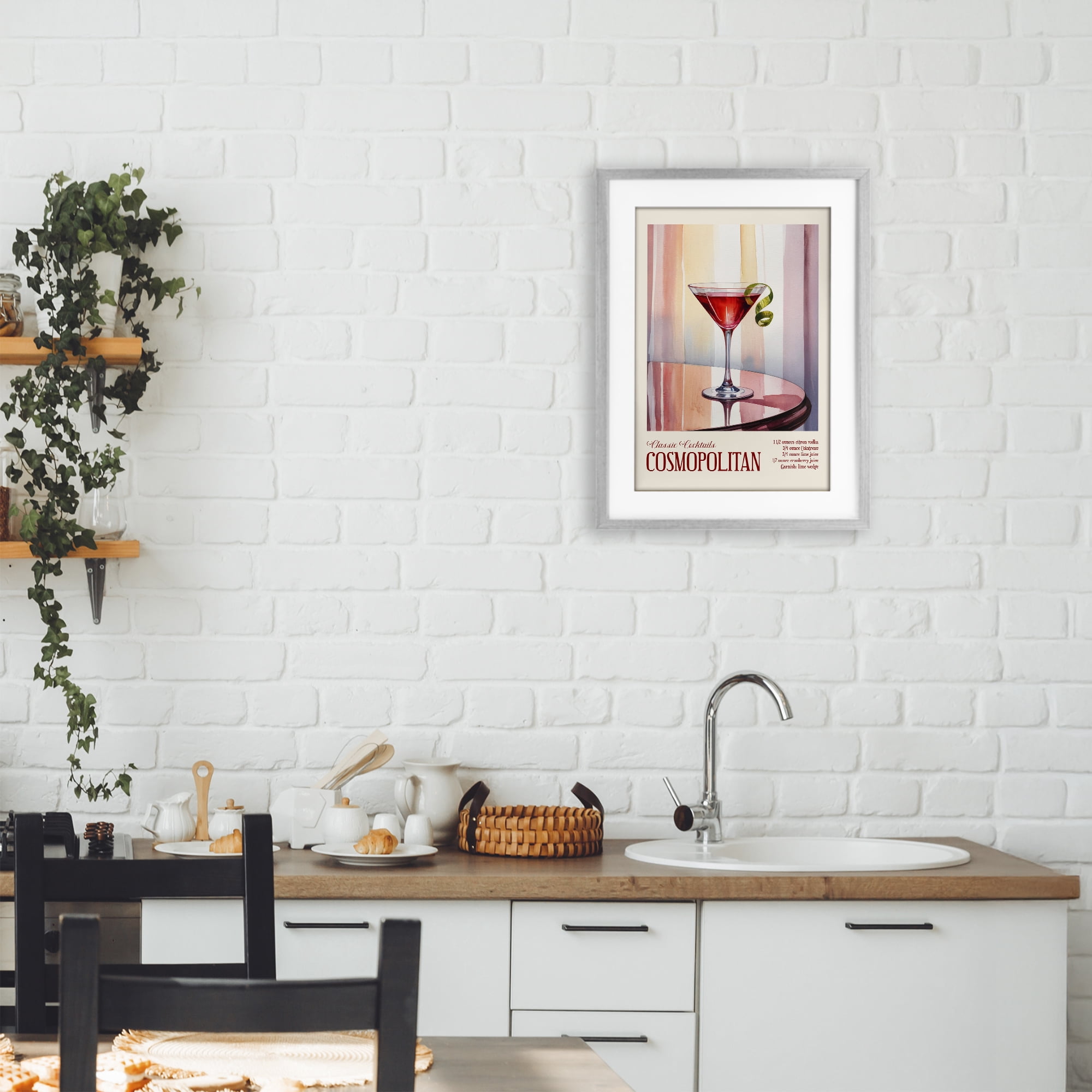 Stupell Industries Cosmopolitan on Reflective Table Gray Framed Print Under Glass, design by Andreas Magnusson