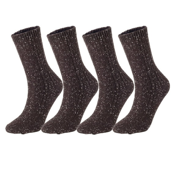 Lian LifeStyle Boy's 3 Pairs Extra Thick Wool Boot Socks Crew Plain LK01 (Black) (0Y-2Y)