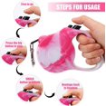 thumbnail image 4 of Correa retráctil para perros, correa extensible de 5 m con mango antideslizante, correa retráctil antienredos para perros pequeños y medianos de hasta 20 kg (rosa), 4 of 5