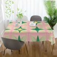 thumbnail image 3 of Yayeee Tablecloths 60" x 60" Rectangle Wrinkle Resistant Party Table Cover, Green Symmetrical Stars, 3 of 8
