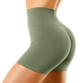 thumbnail image 2 of TOWED22 Women's Swim Shorts High Waisted Swimsuit Bottoms Cross Waist Bathing Suit Swimwear Boy Shorts with Pocket(Green,L), 2 of 5