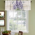 thumbnail image 4 of 2 Pack Valances for Windows, Purple Lavender Window Valances for Living Room/Bedroom/Bathroom, Summer Watercolor Dragonfly Wooden Grain Light Filtering Kitchen Curtain Valance 60"W x18" L, 4 of 9