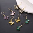 thumbnail image 4 of Dangle Drop Earrings Butterfly: Fake Crystal Charm Earrings Pierced Earrings, 4 of 4