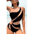 thumbnail image 2 of Meloria Swim and Fashion Sexy Mesh Stitching Padded One Shoulder One-Piece Swimsuit, 2 of 6