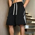 thumbnail image 2 of MYAOYI Mens Shorts Color Block Casual Shorts, Elastic Waist Drawstring Loose Fit Shorts, 2 of 6