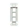 thumbnail image 2 of 5pcs Decorator Style Keystone Jack 3 Port Modular Wall Insert Cover Plate White, 2 of 4