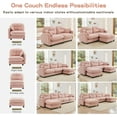 thumbnail image 6 of 107" L-Shaped Oversized Chenille Modular Sectional Sofa with 1 Ottoman, High-Density Foam Cushions, Tufted Pleated Cushion Backrest, Modern 3-Seater Couch with 2 Pillow, for Living Room, Pink, 6 of 7
