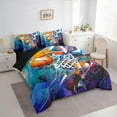 thumbnail image 3 of Castle Fairy Basketball Print Twin Bedding Sets 7-Piece for Boys Girls,Hippie Graffiti Splash Bedding Comforter Set Microfiber,Sport Gamer Breathable Sheet Sets,Super Cozy Room Decor,Reversible, 3 of 8