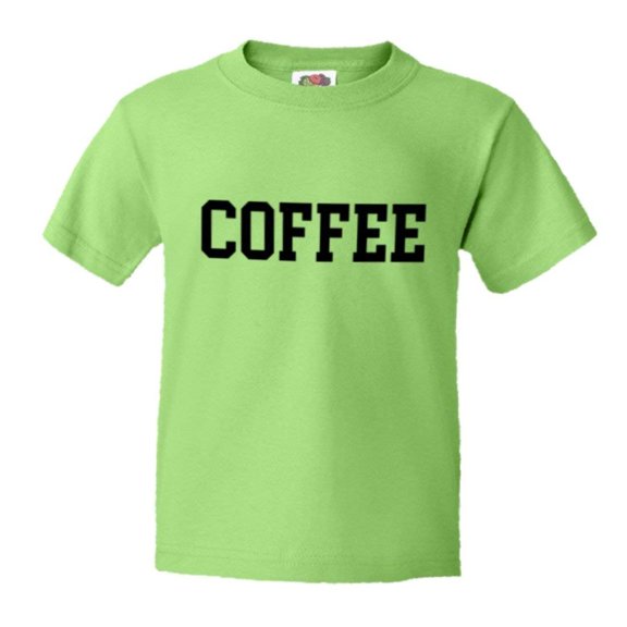 PleaseMeTees™ Youth Basic Coffee College Word I Love Morning Cafe HQ Tee