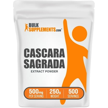BulkSupplements Cascara Sagrada Extract Powder - 500mg per Serving - 250 Grams (8.8 oz) - 500 Servings