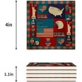 thumbnail image 3 of FMSHPON Independence Day Set of 8 Coaster for Drinks, Absorbent Ceramic Stone Coasters Cup Mat with Cork Base for Home Kitchen Room Coffee Table Bar Decor, 3 of 4