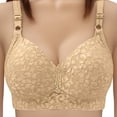 thumbnail image 2 of SDNall Wireless Bra for Women, Plus Size Traditional Underwire-Free Lightly Lined Everyday Comfort T-Shirt Bra in Beige, 2 of 8