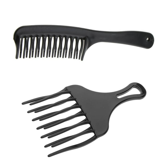 BELOVING 2pcs Afro Hair Pick Comb Detangler Lift for African American Curly Wavy Hair