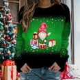 thumbnail image 1 of Qiopertar Chandail en Molleton à Col Rond pour Femmes Mode Décontractée Manches Longues Imprimé de Noël Blouse Offres de la Semaine Liquidation à Moins de 5$ jusqu'à 90 % de Réduction, 1 of 4
