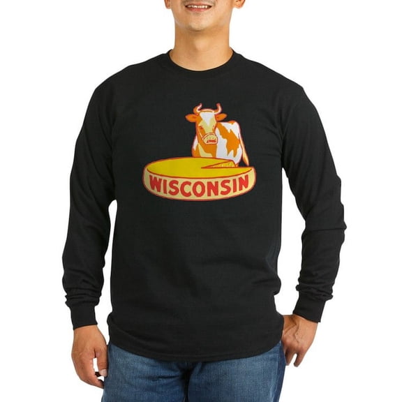 CafePress - Vintage Wisconsin Cheese Long Sleeve T Shirt - Long Sleeve Dark T-Shirt