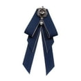 thumbnail image 5 of Segolike Bow Tie for Women Bowknot Necktie Elegant Ribbon Women Vintage College Style Solid Color Bowties Brooch Pin for Gift Suit Shirt Work Dark Blue, 5 of 8