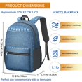 thumbnail image 4 of 17 Inch Lightweight Backpack,PVC Waterproof Oxford Fabric, Ergonomically Designed, with Large Capacity, Denim Cowboy Jean Style, 4 of 5