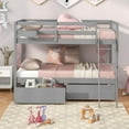 thumbnail image 5 of Costway Twin Over Twin Bunk Bed with 2 Storage Drawers Ladder No Box Spring Needed Gray, 5 of 10
