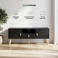 thumbnail image 2 of Mueble para TV 55” Moderno de Madera Sala con Repisas y Almacenamiento, Centro de Entretenimiento negro, 2 of 7