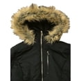 thumbnail image 2 of Womens Plus Size Plush Trimmed Black Winter Coat Zip Front Ski Jacket 3X, 2 of 2