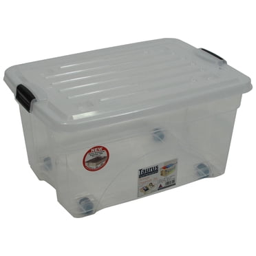 Advantus Rolling Storage Box, Letter/Legal, 15-Gallon Size, Clear ...
