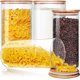 thumbnail image 1 of Frascos de vidrio con tapas de bambú de 30 onzas líquidas [juego de 8], botes de vidrio con tapas herméticas, recipientes de vidrio para almacenar alimentos para pasta, avena, café, harina, azúcar,, 1 of 8