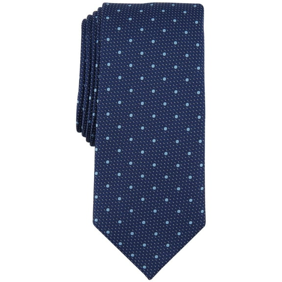 Alfani Men's Marshall Polka Dot Tie Necktie Modern Slim Navy Blue