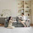 thumbnail image 4 of 87" Modern Sofa 3-Seater Couch with Storage and Double Cushion, Easy to Assembly, Light Gray, 4 of 9