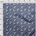 thumbnail image 3 of oneOone Cotton Silk Teal Blue Fabric Kids Floral Fabric For Sewing Printed Craft Fabric By The Yard 42 Inch Wide, 3 of 4