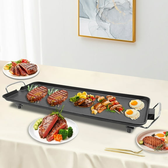 ​​ChicHomey 1500W Electric Barbecue Grill,5 Temperature Settings,Aluminum Alloy Non-Stick,Healthy Oil-Draining Design for Yard Travel Picnic Camping