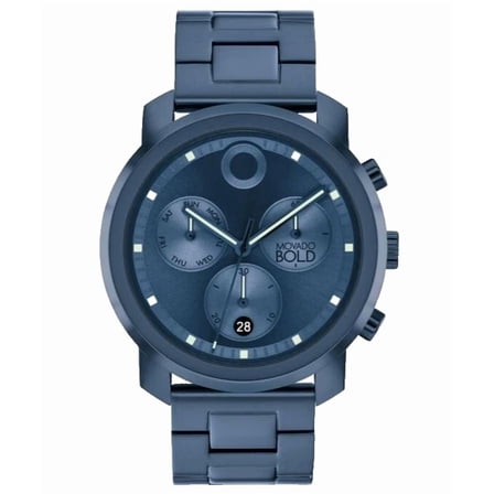 Movado Trend Propel 3601044 Blue Dial Stainless Steel Bracelet 44mm Mens Watch