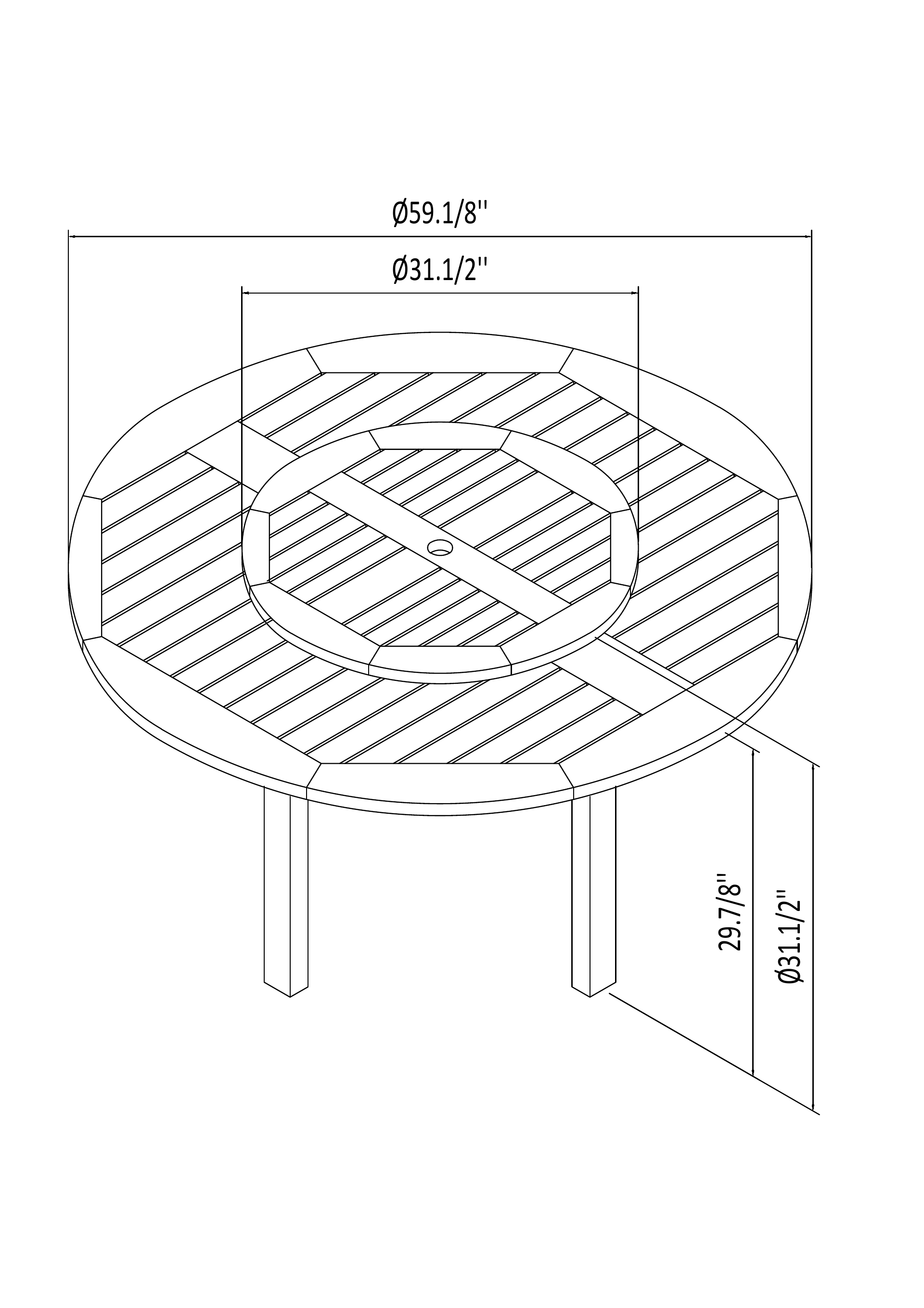 Amazonia Cairo 5 Pieces Lazy Susan Teak Finish Round Patio Dining Set