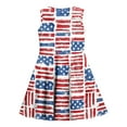 thumbnail image 5 of Cleaning Girl's Summer Sequin Print Dress Round Neck Sundress Mini Tank Dresses Waist Cinched Children'S Sundress Independence Day Patriotic Dress Usa Flag Star Printed Beach Sun-Dress, 5 of 6