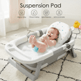 thumbnail image 2 of Oioane Collapsible Baby Bathtub with Thermometer & Soft Cushion, Portable Infant Bath Tub for Newborn to Toddler, Gray, 2 of 9