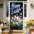 thumbnail image 5 of Antqov Happy Easter Door Cover 71x35" Easter Bunny Eggs Door Cover Hanging Banners Signs Spring Backdrops Party Decoration for Outdoor Home Party Holiday Supplies, 5 of 6