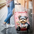 thumbnail image 3 of Happy Valentine's Day Yorkshire Terrier holding flowers Travel Luggage Cover Yorkie Dog Lover Gifts Suitcase Dust Protective Decor - 3005, 3 of 5