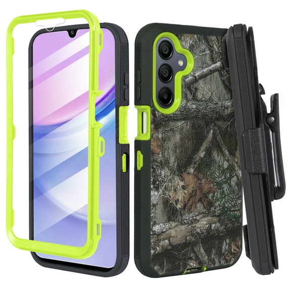 Compatible For Samsung Galaxy A16 Case by Thousand Gear– Heavy Duty Rugged Protective Cover with Belt Clip Holster & Built-in Screen Protector – Camo Green