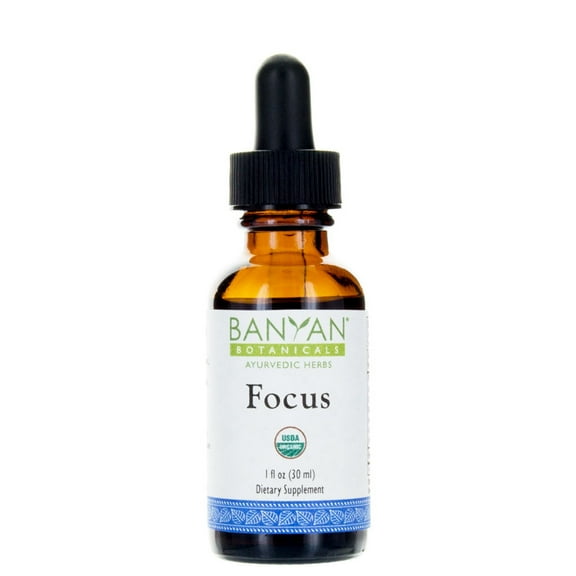 Banyan Botanicals Organic Focus Liquid Extract, USDA Certified Organic, Ayurvedic Herbal Nootropic Formula Designed to Provide Mental Support When You Need to be Focused, Aware, and Alert.