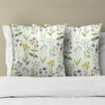 thumbnail image 6 of Herb Wild Flowers Pillow Covers Set of 2, Vintage Floral Botanical Plants Decorative Throw Pillowcase 18 x 18 in Square Cushion Cover for Couch Sofa Bed Farmhouse Decor, 6 of 6