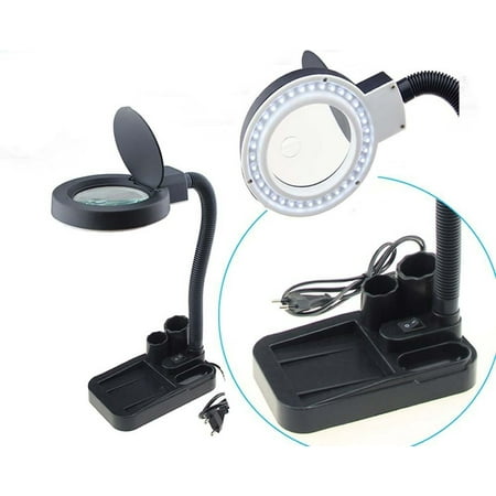 Magnifying Crafts Glass Desk Lamp 5X 10X Magnifier With 40 LED Lights Practical (Best Magnifying Desk Lamp)